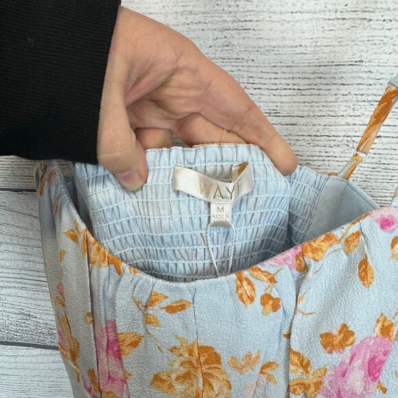 WAYF Women's Kimberly Floral Sleeveless Faux Wrap Midi Dress Size Medium - Picture 6 of 9